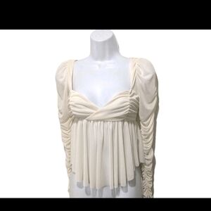Urban Outfitters Carried Away In Ivory Ruched Coquette Top S 90s Y2K Whimsigoth